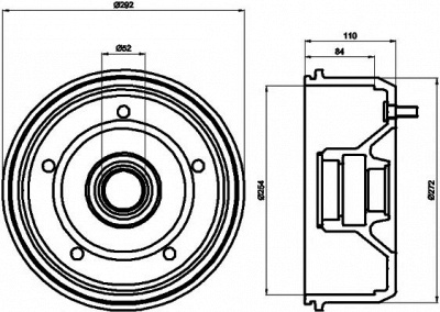 HELLA PAGID 8dt355300701 -  Тормозной барабан
